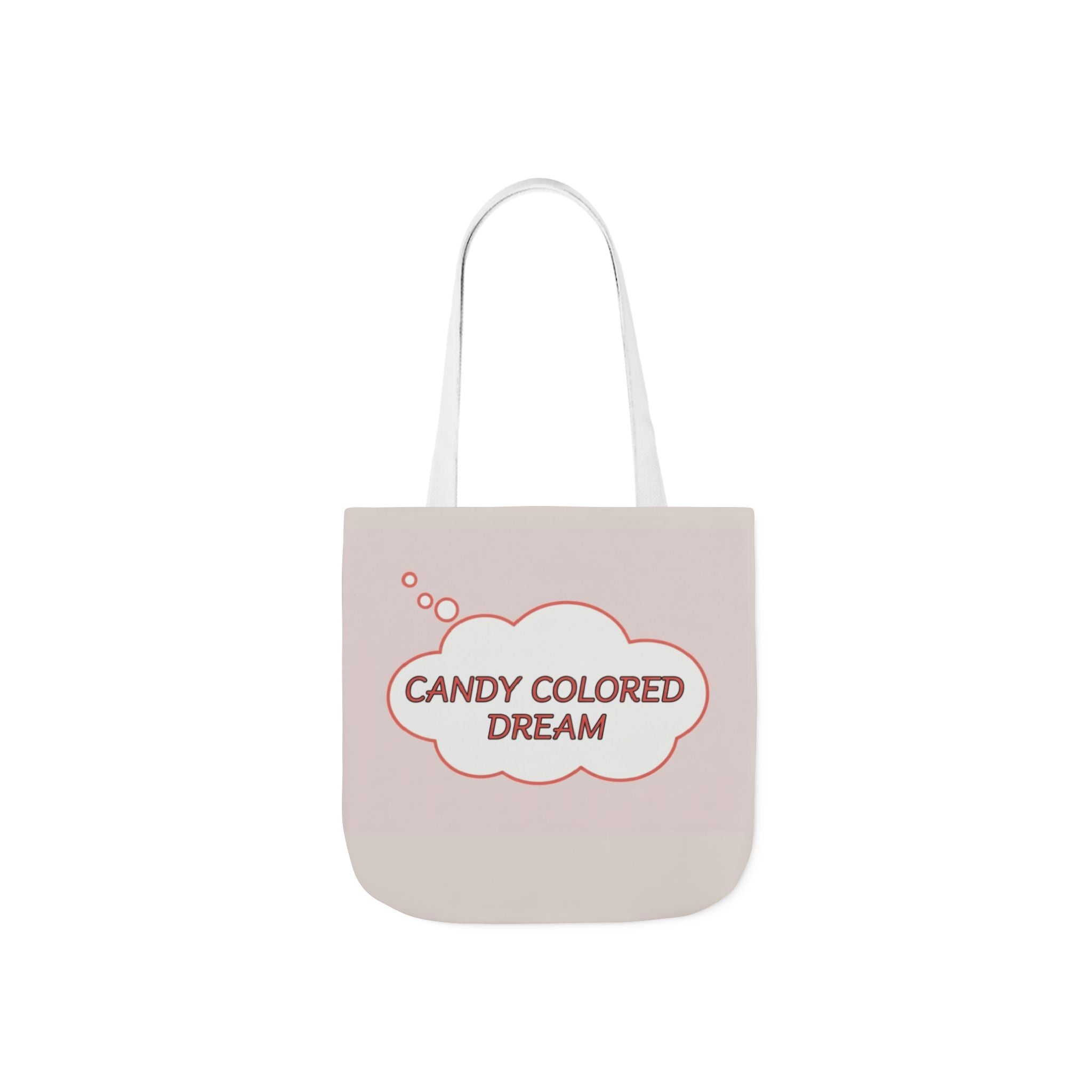 Bubble thought Tote Bag with text "Candy Colored Dream", 5-Color Straps
