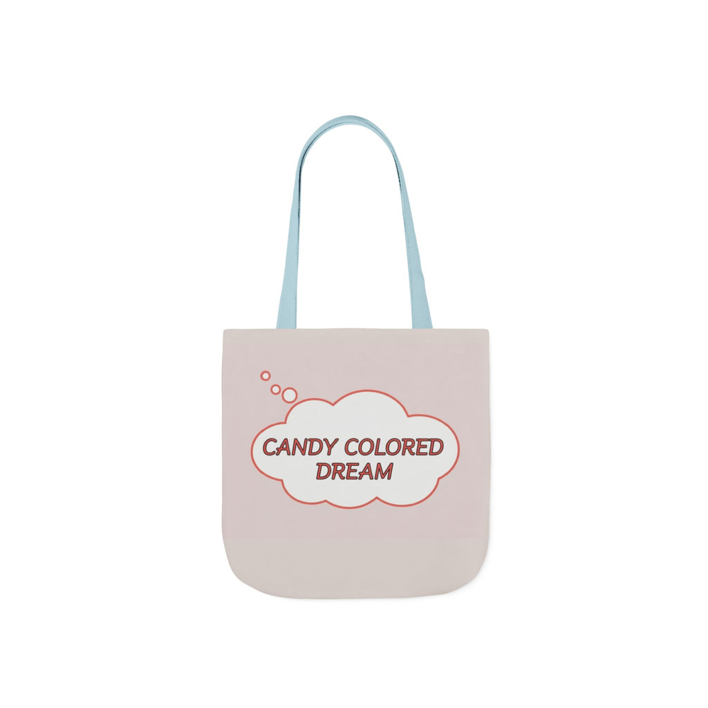 Bubble thought Tote Bag with text "Candy Colored Dream", 5-Color Straps