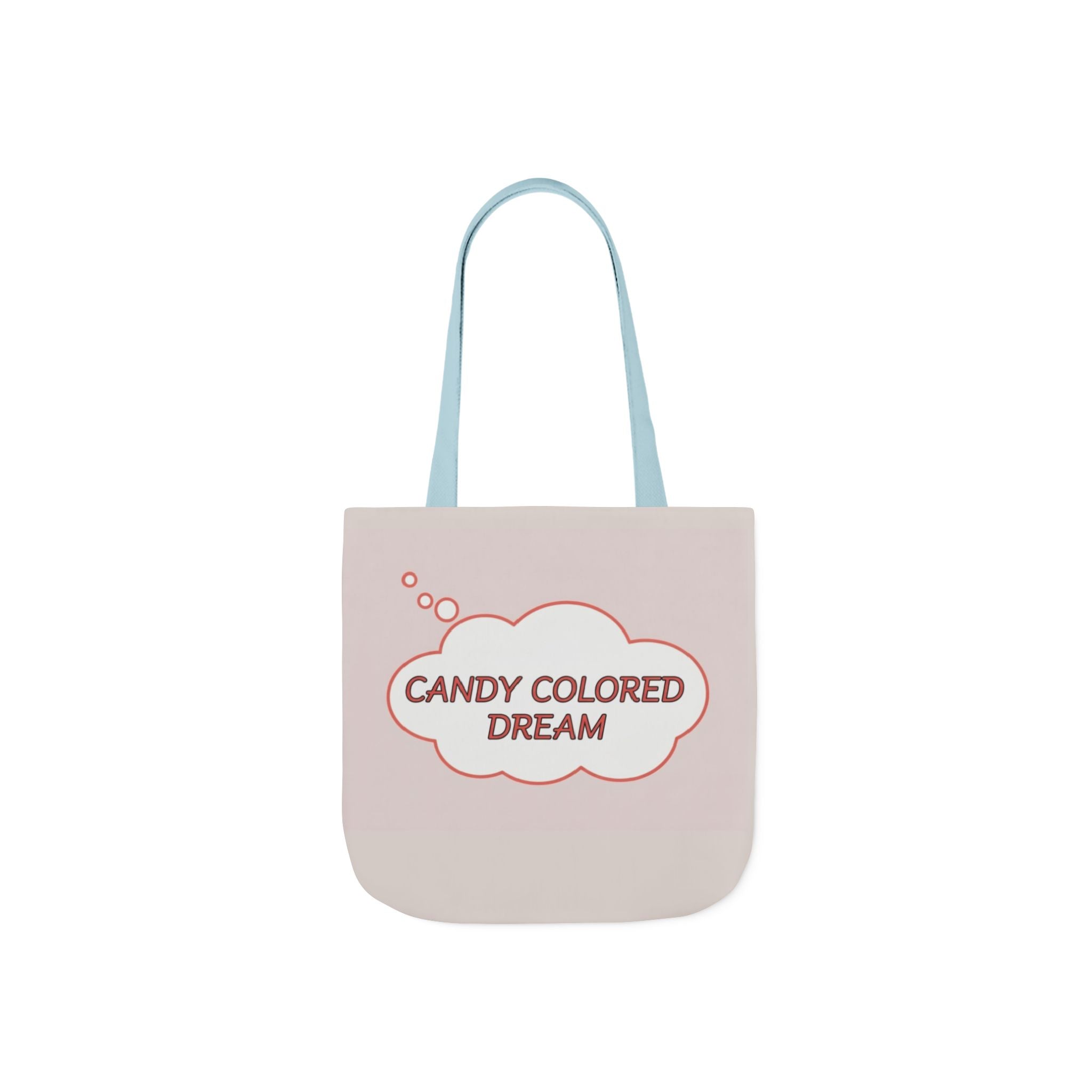 Bubble thought Tote Bag with text "Candy Colored Dream", 5-Color Straps