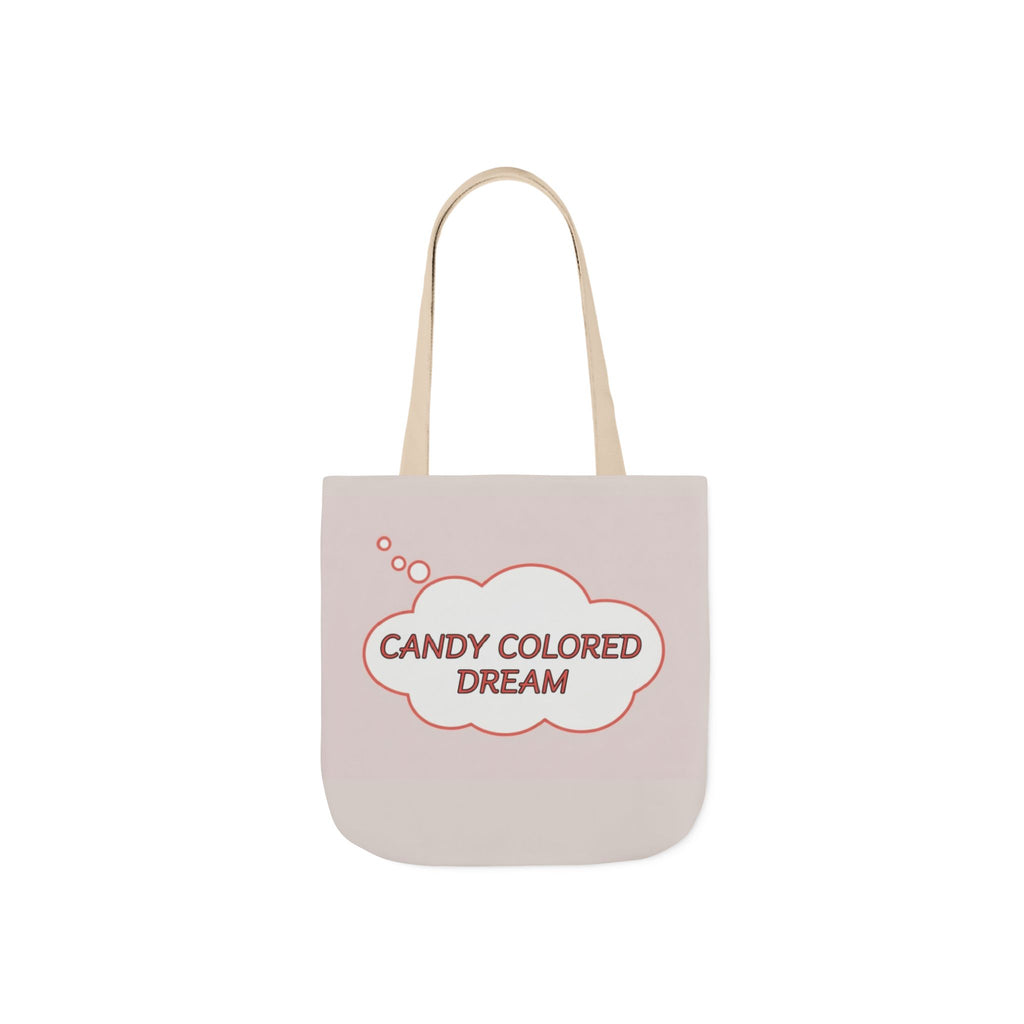 Bubble thought Tote Bag with text "Candy Colored Dream", 5-Color Straps
