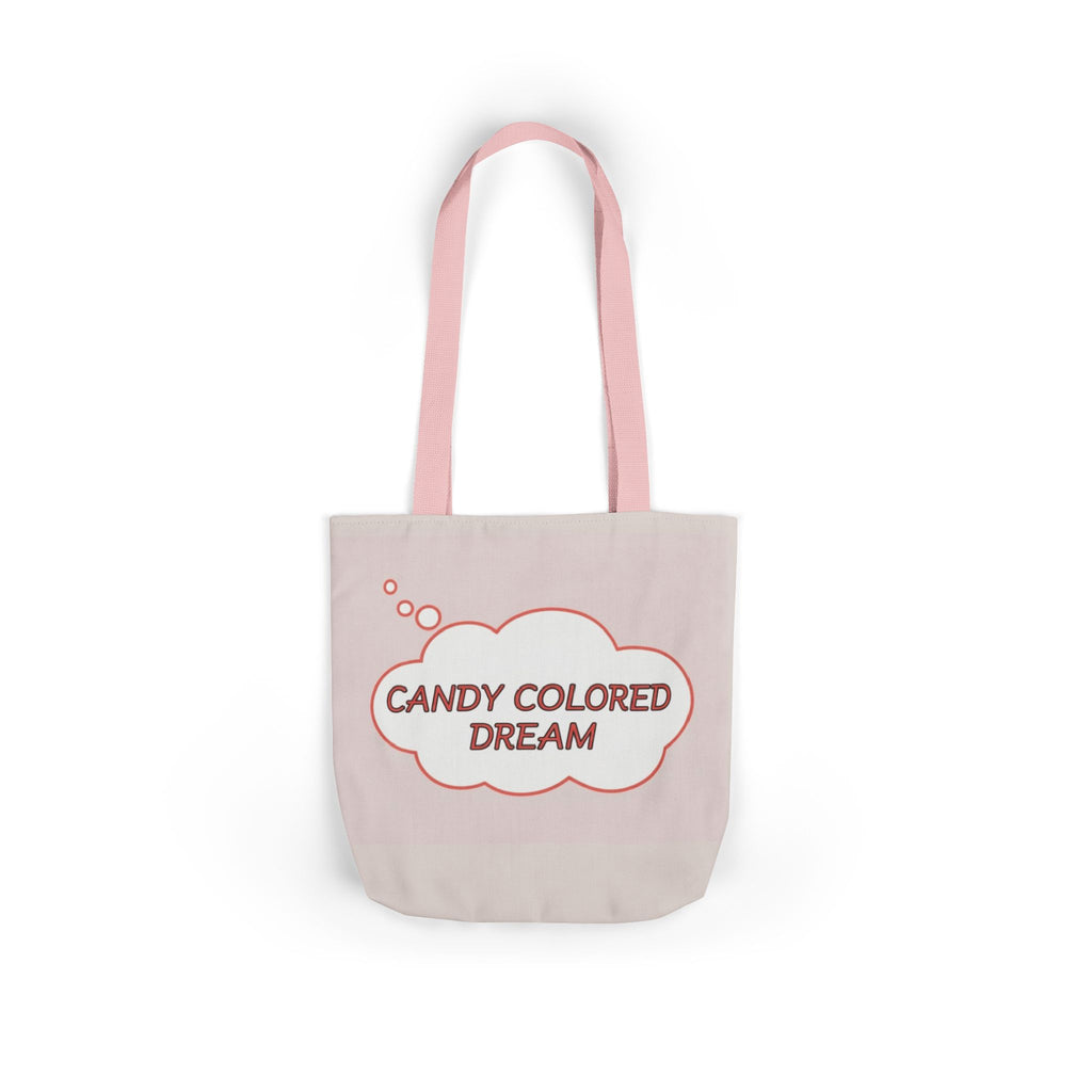 Bubble thought Tote Bag with text "Candy Colored Dream", 5-Color Straps
