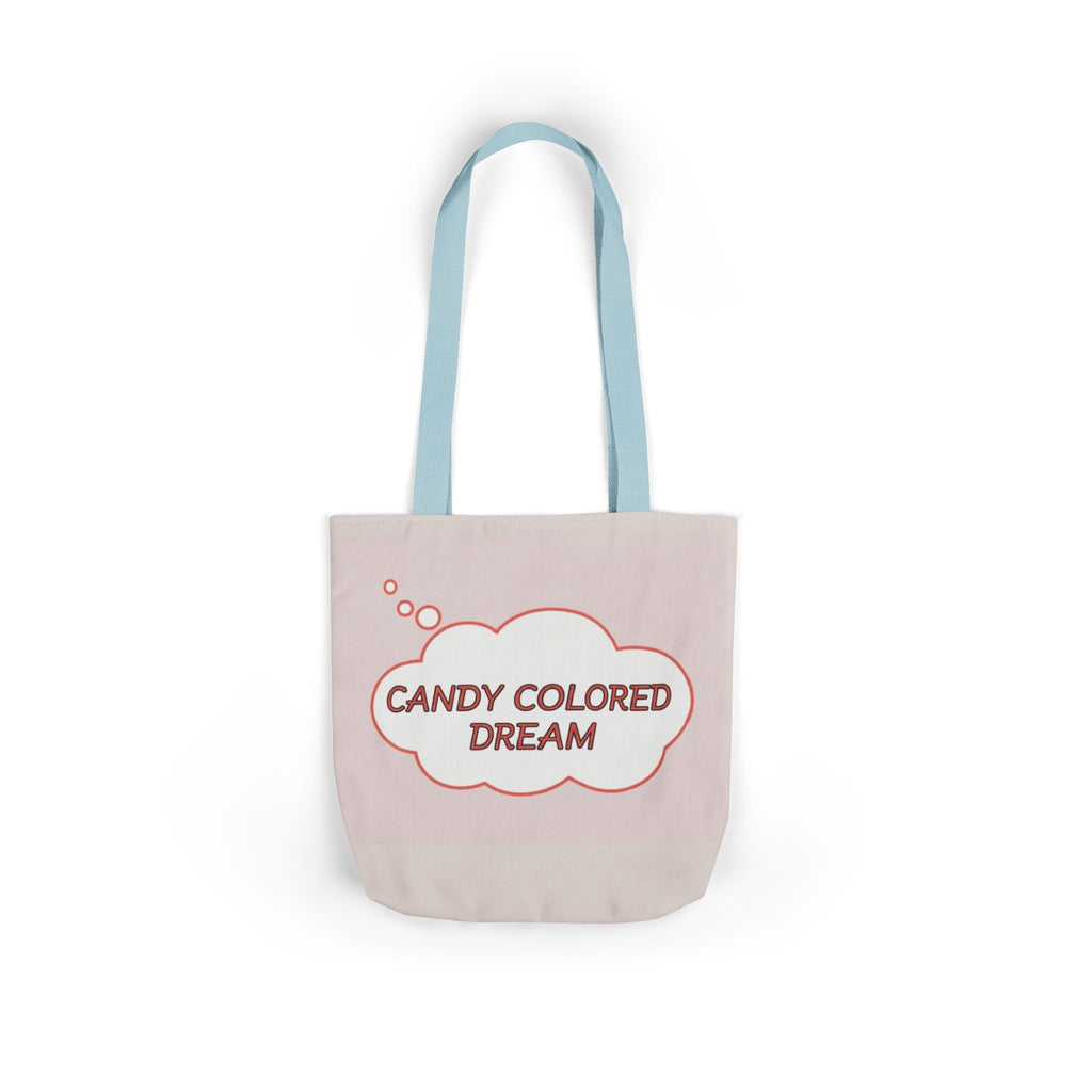 Bubble thought Tote Bag with text "Candy Colored Dream", 5-Color Straps