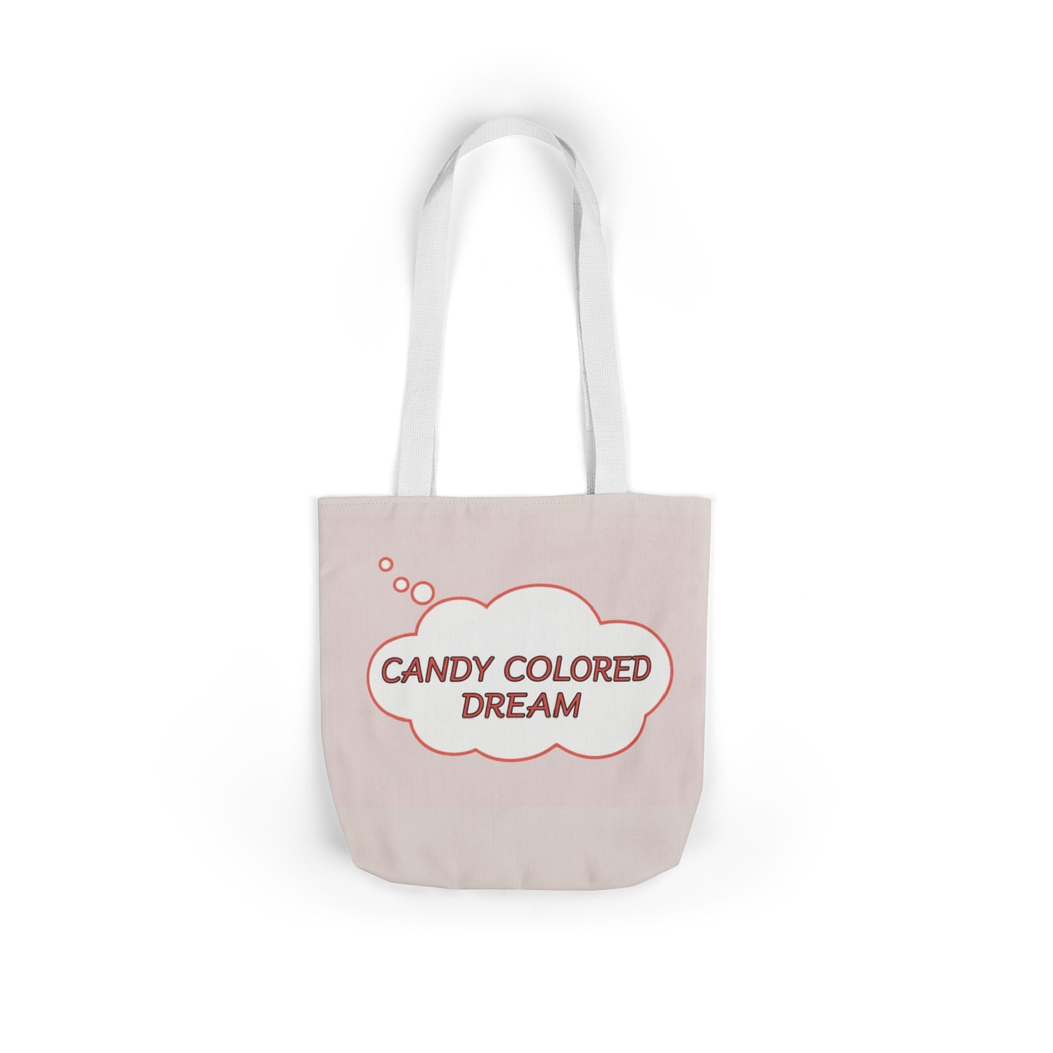 Bubble thought Tote Bag with text "Candy Colored Dream", 5-Color Straps