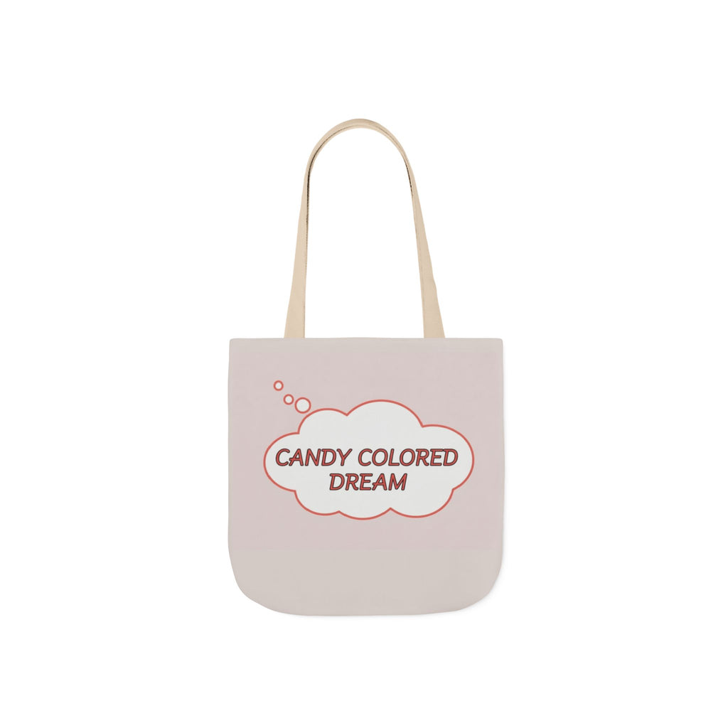 Bubble thought Tote Bag with text "Candy Colored Dream", 5-Color Straps
