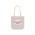Bubble thought Tote Bag with text "Candy Colored Dream", 5-Color Straps