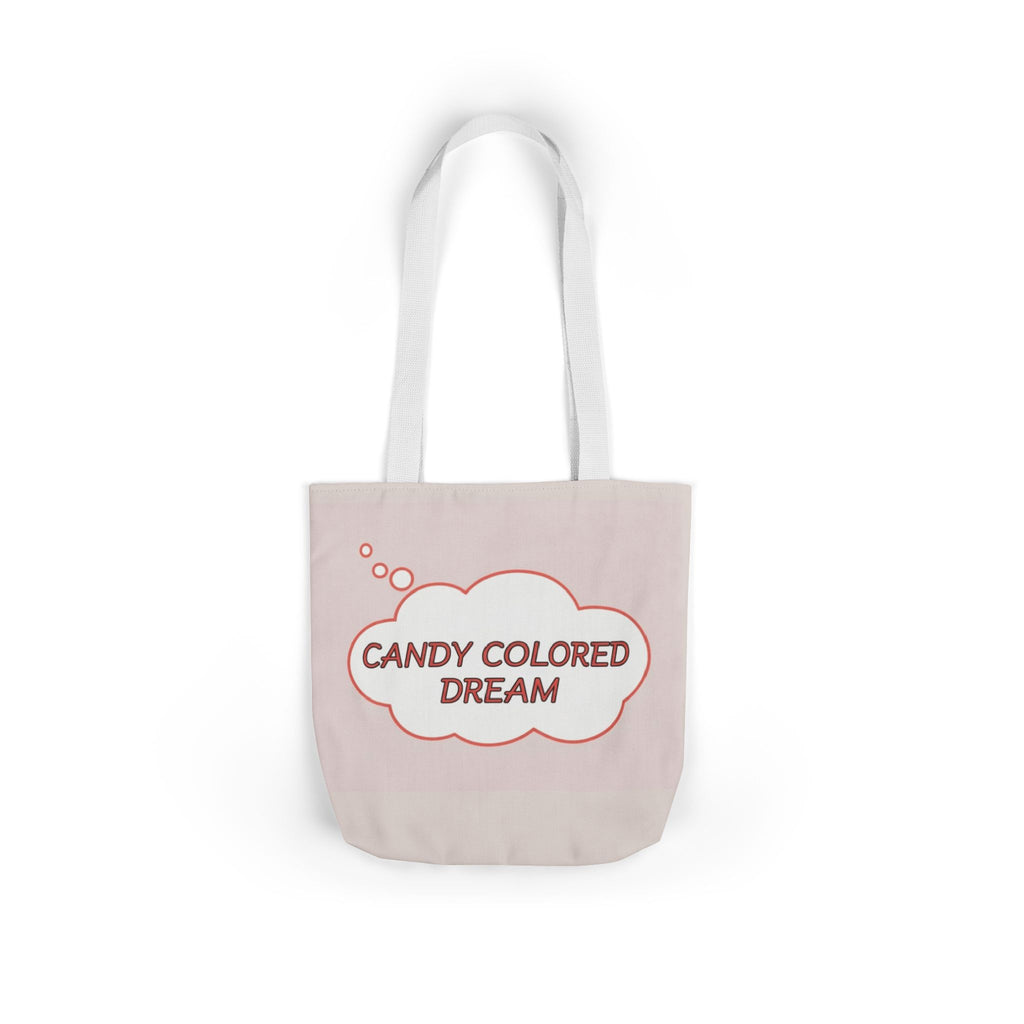 Bubble thought Tote Bag with text "Candy Colored Dream", 5-Color Straps