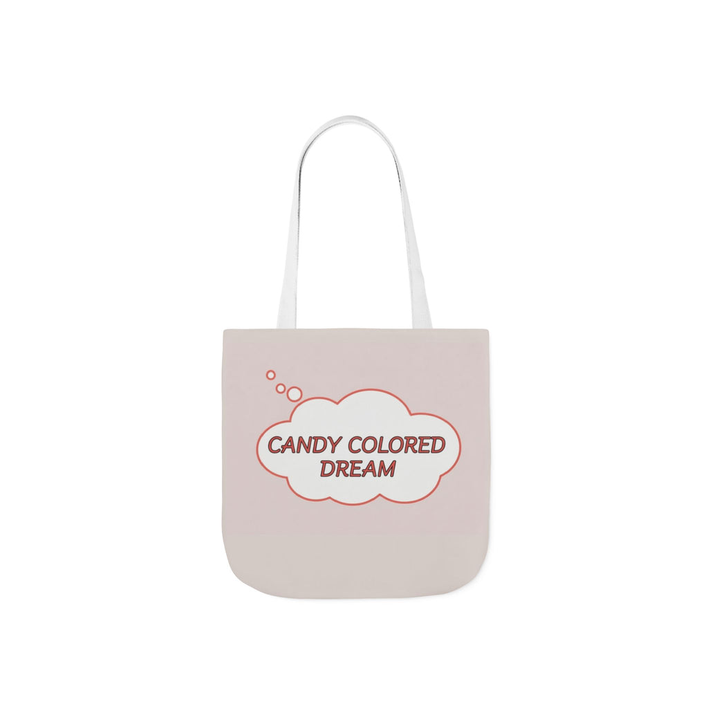 Bubble thought Tote Bag with text "Candy Colored Dream", 5-Color Straps