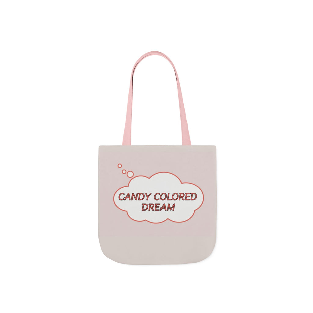Bubble thought Tote Bag with text "Candy Colored Dream", 5-Color Straps