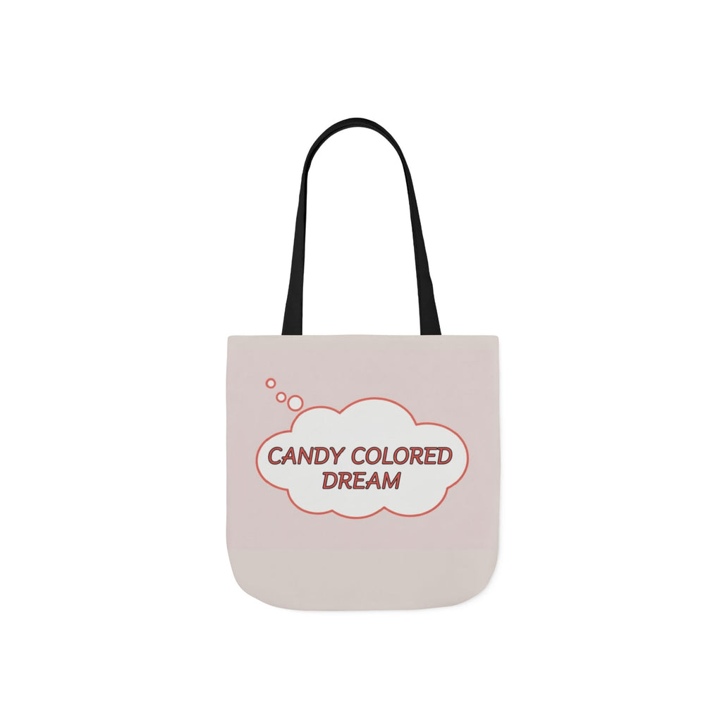 Bubble thought Tote Bag with text "Candy Colored Dream", 5-Color Straps
