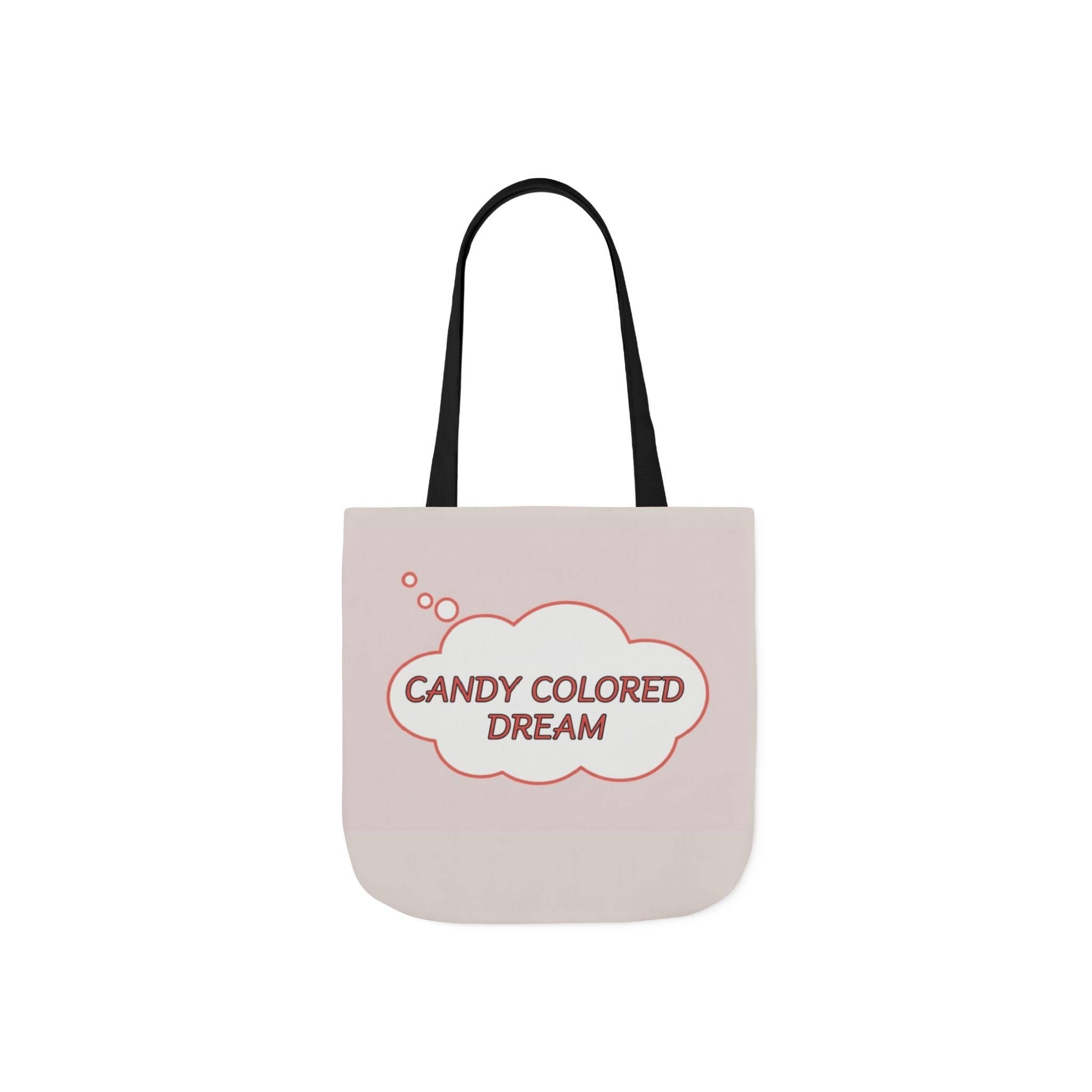 Bubble thought Tote Bag with text "Candy Colored Dream", 5-Color Straps