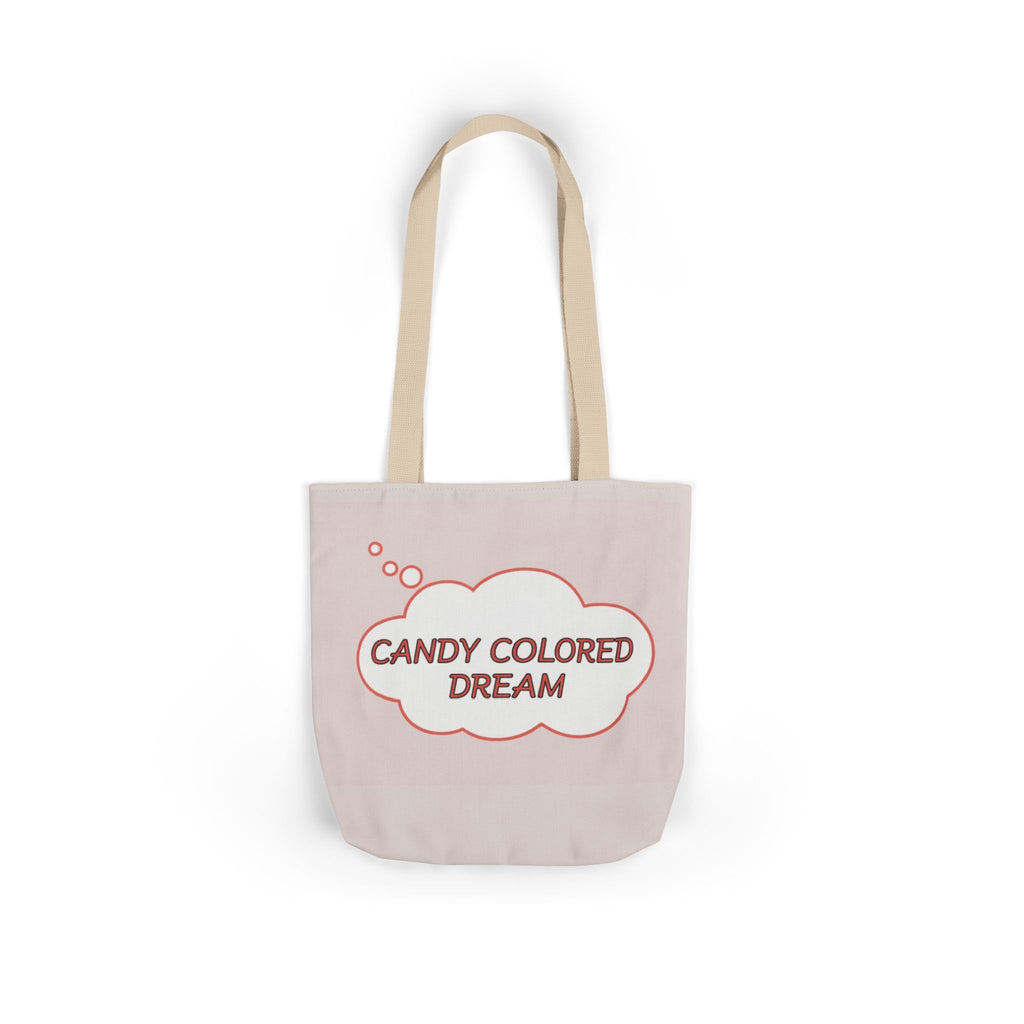 Bubble thought Tote Bag with text "Candy Colored Dream", 5-Color Straps
