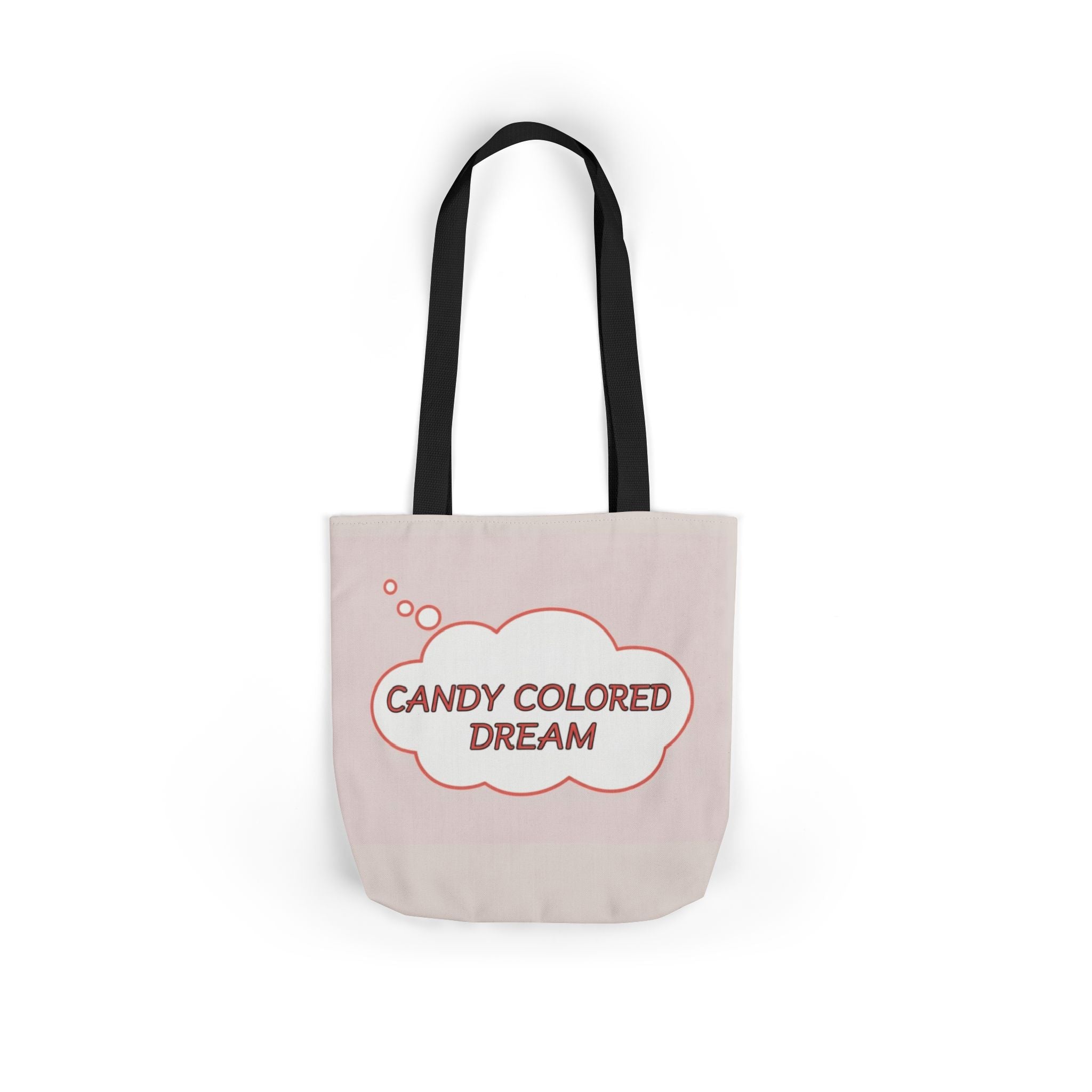 Bubble thought Tote Bag with text "Candy Colored Dream", 5-Color Straps