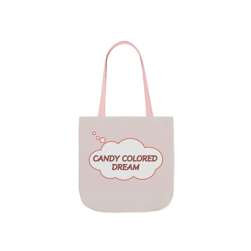 Bubble thought Tote Bag with text "Candy Colored Dream", 5-Color Straps