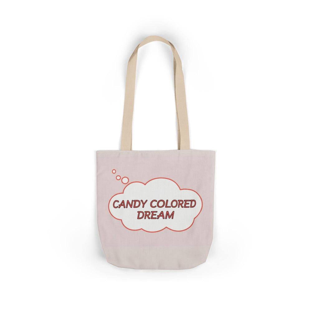 Bubble thought Tote Bag with text "Candy Colored Dream", 5-Color Straps