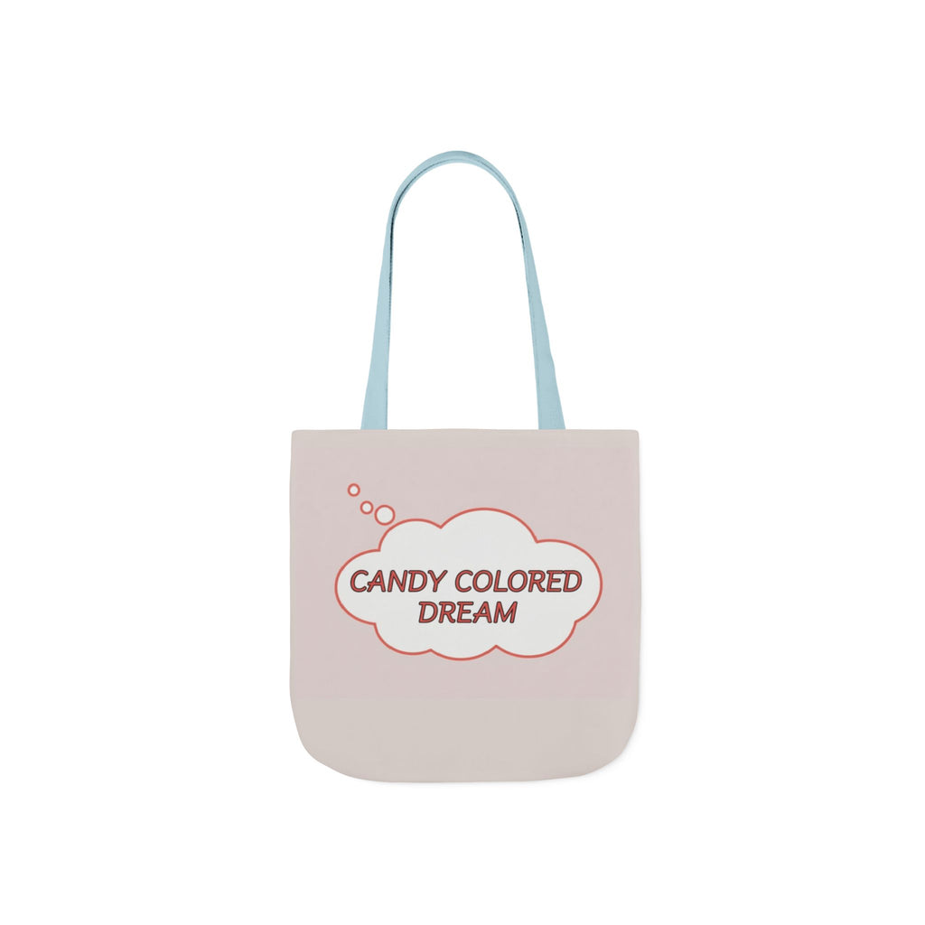 Bubble thought Tote Bag with text "Candy Colored Dream", 5-Color Straps