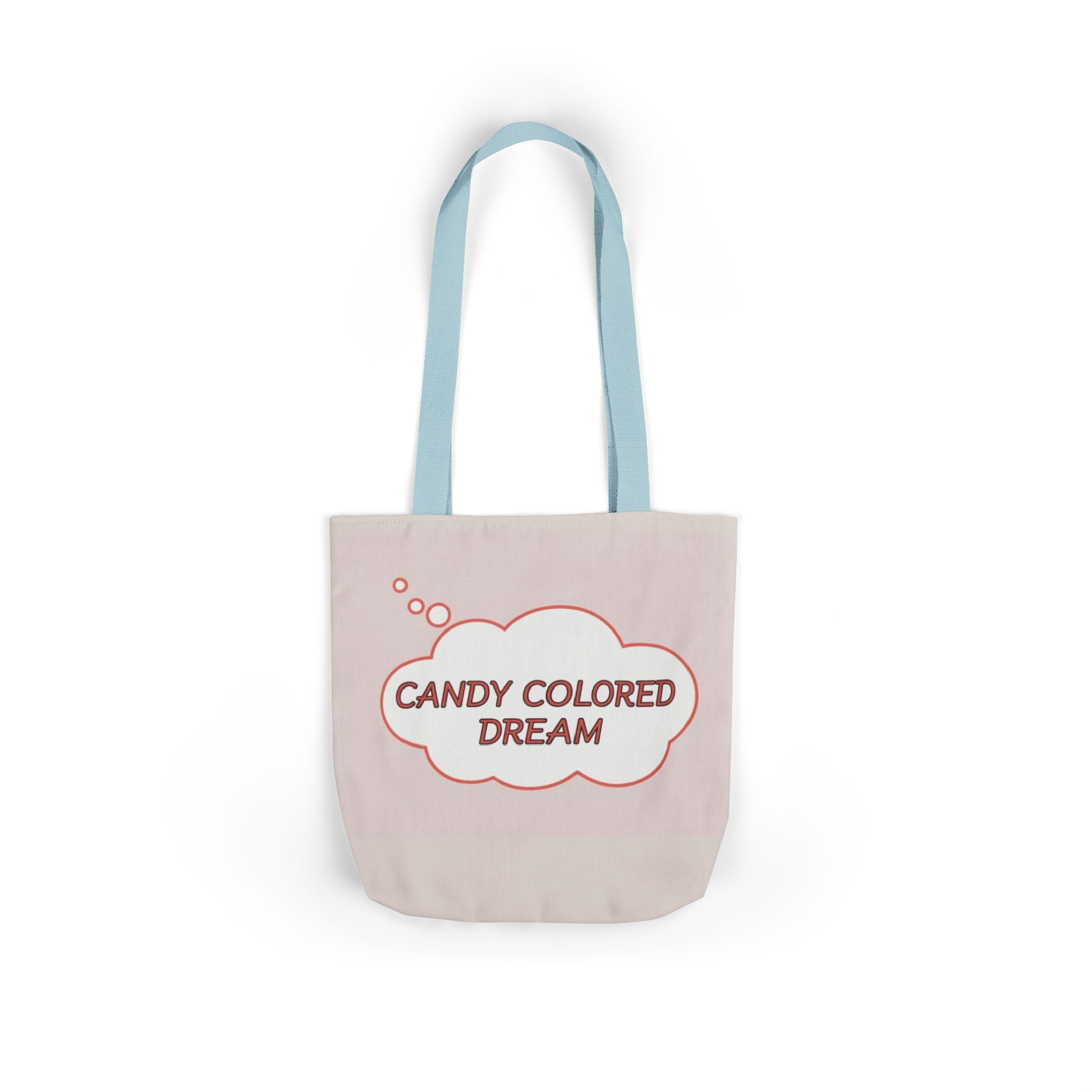 Bubble thought Tote Bag with text "Candy Colored Dream", 5-Color Straps