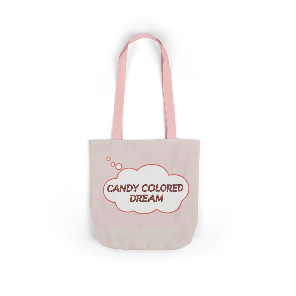 Bubble thought Tote Bag with text "Candy Colored Dream", 5-Color Straps